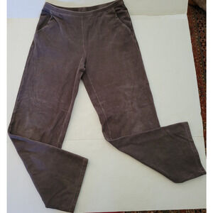 L. L. Bean Perfect Fit Knit Corduray Straight-Leg Dark Gray Stretch Women's Med